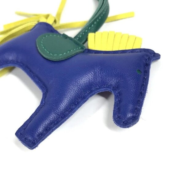 HERMES Rodeo PM Bag Charm Horse Cheval charm Anyo Miro blue/Yellow x Green - Picture 5 of 10